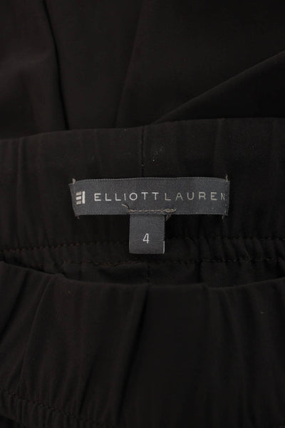 Elliott Lauren Womens Cargo Pants Black Polyamide Pull On Size 4