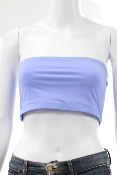 Skims Womens Strapless Stretch Knit Bandeau Sports Bra Purple Size Large