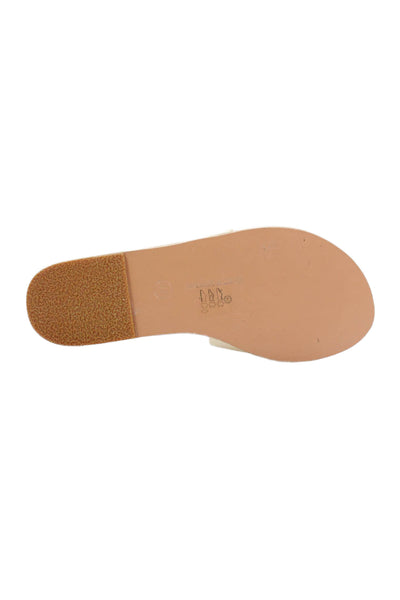 Ancient Greek Sandals Womens Leather Slip-On Casual Sandals White Size 7