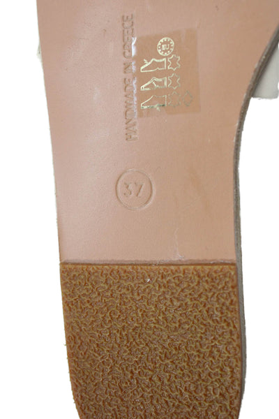 Ancient Greek Sandals Womens Leather Slip-On Casual Sandals White Size 7