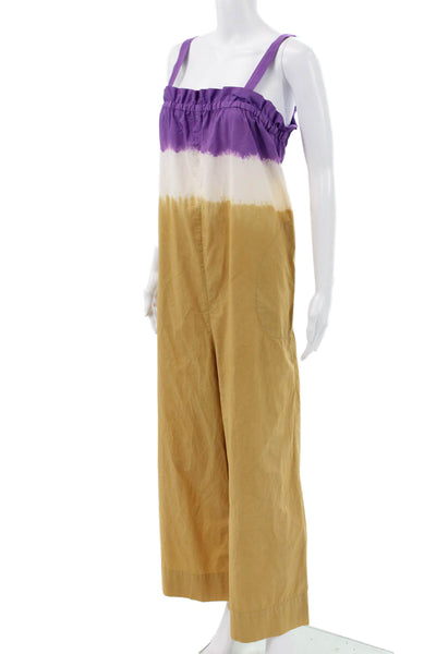 Sea New York Women Tie Dye Cotton Sleeveless Square Neck Jumpsuit Size 10