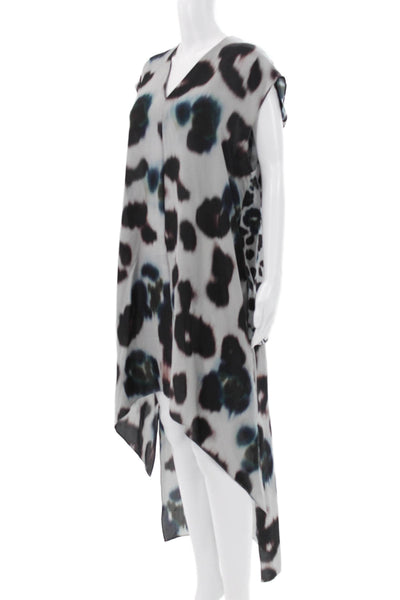 Allsaints Women Kaftan Dress Multicolor V Neck Midcalf Short Sleeve Size 10