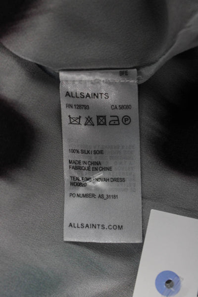Allsaints Women Kaftan Dress Multicolor V Neck Midcalf Short Sleeve Size 10