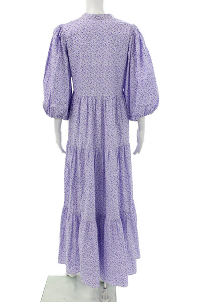Allsaints Women Kaftan Dress Multicolor V Neck Midcalf Short Sleeve Size 10