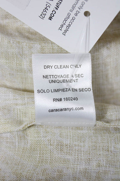 Cara Cara Women Maxi Linen Dress Yellow Square Neck Short Sleeve Size L