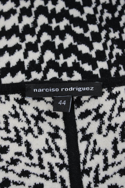 Narciso Rodriguez Women Pencil Dress Black Houndstooth V-Neck Mid-Calf Size 44