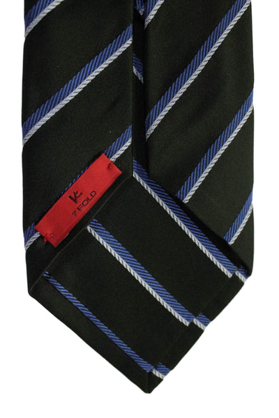 Isaia Mens Silk Striped Classic Neck Tie Green Size OS