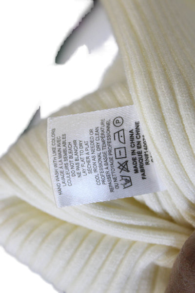 Generation Love Women Pullover Sweater Ivory Square Neck Long Sleeve Size L