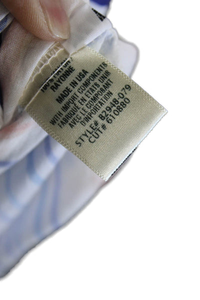 Bella Dahl Womens Striped Rayon Collared Button Blouse Long Sleeve Size M