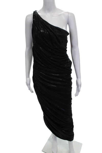 Norma Kamali Women Sheath Dress Black One Shoulder Sleeveless Size 26
