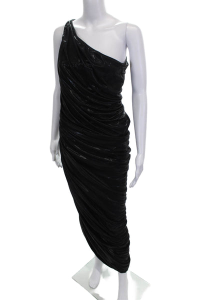Norma Kamali Women Sheath Dress Black One Shoulder Sleeveless Size 26