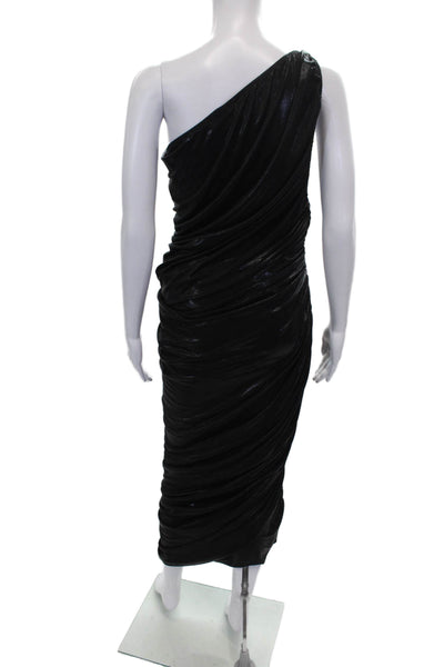 Norma Kamali Women Sheath Dress Black One Shoulder Sleeveless Size 26