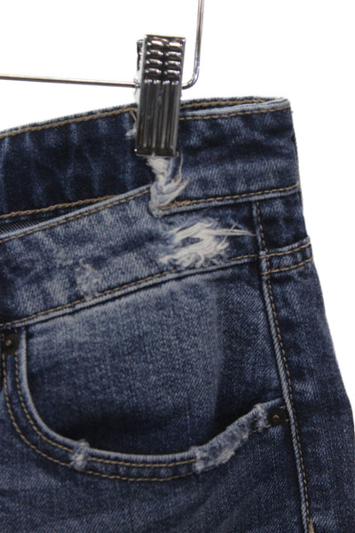 Hidden Women Blue Cotton Cut-Off Shorts Size L