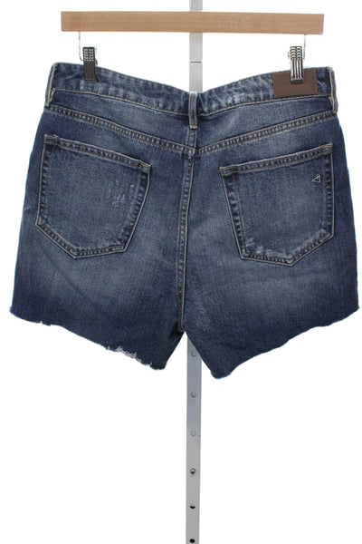 Hidden Women Blue Cotton Cut-Off Shorts Size L