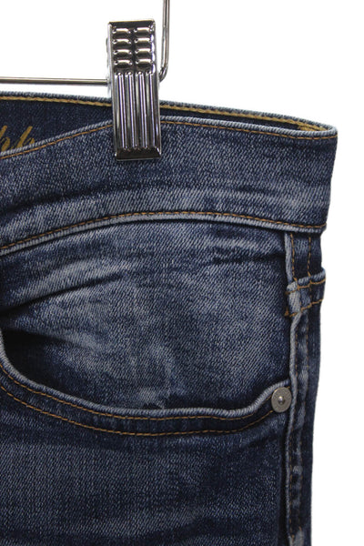 7 For All Mankind Women Ankle Jeans Blue High Waist Cotton Inseam 25 Size 29