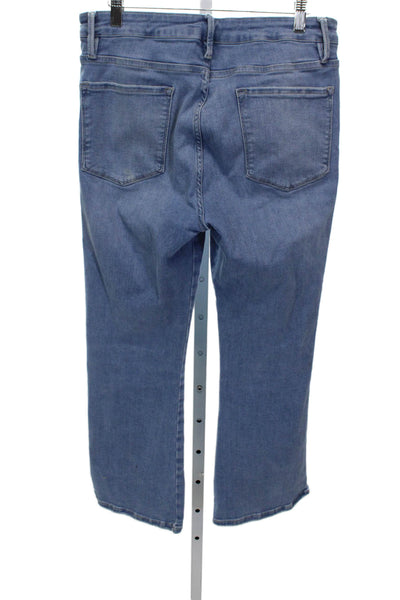 7 For All Mankind Women Ankle Jeans Blue High Waist Cotton Inseam 25 Size 29