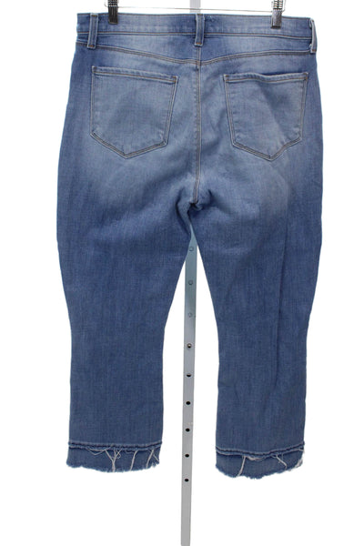 L'Agence Women Cropped Jeans Blue Mid-Rise Size 30