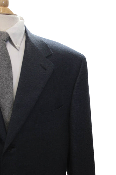 Canali Mens Blue Check Wool Blazer Size 56