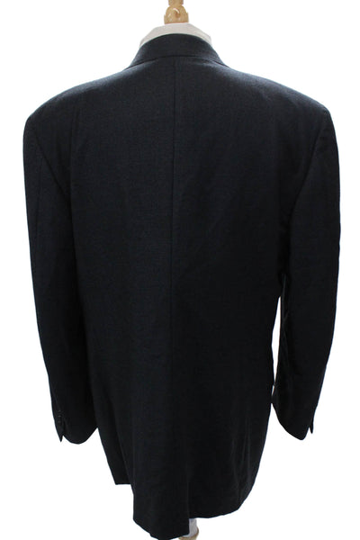 Canali Mens Blue Check Wool Blazer Size 56