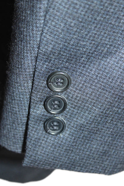 Canali Mens Blue Check Wool Blazer Size 56