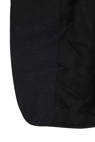 Canali Mens Blue Check Wool Blazer Size 56