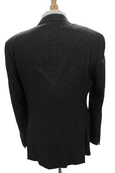 John Varvatos Star USA Mens Gray Wool Striped Blazer Size 42