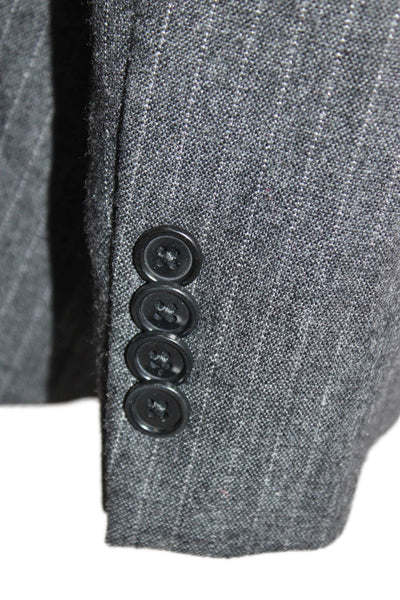 John Varvatos Star USA Mens Gray Wool Striped Blazer Size 42