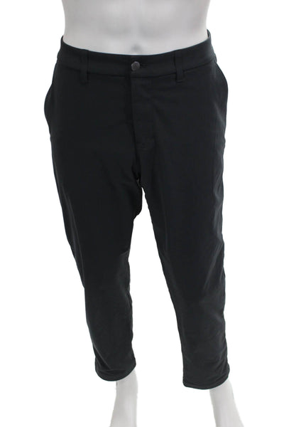 Lululemon Mens Black Ankle Pants Elastomultiester Button Size 34
