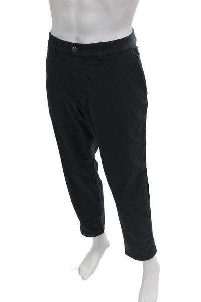 Lululemon Mens Black Ankle Pants Elastomultiester Button Size 34