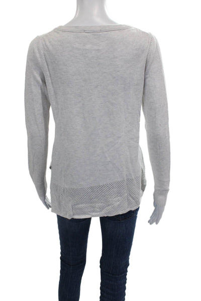 Lilla P Womens Pullover Sweater White Cotton Long Sleeve Round Neck Size PP