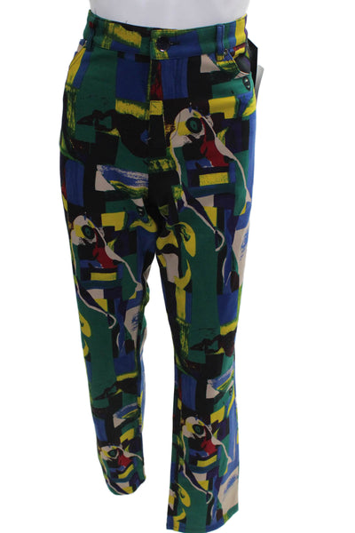Lynn Cohen Womens Ankle Pants Multicolor Geometric Polyester Blend Size 12