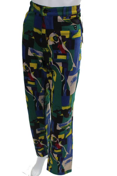 Lynn Cohen Womens Ankle Pants Multicolor Geometric Polyester Blend Size 12