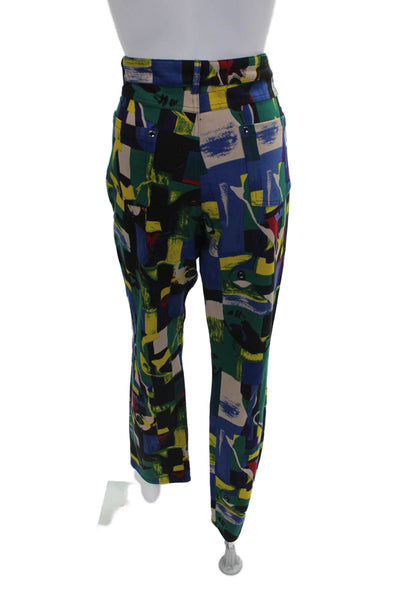 Lynn Cohen Womens Ankle Pants Multicolor Geometric Polyester Blend Size 12