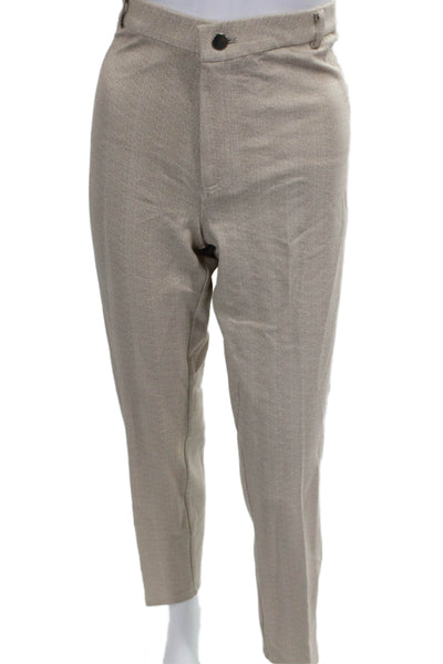 Interplay Superstar Women Herringbone Dress Pants Beige 29 Inseam Size 12