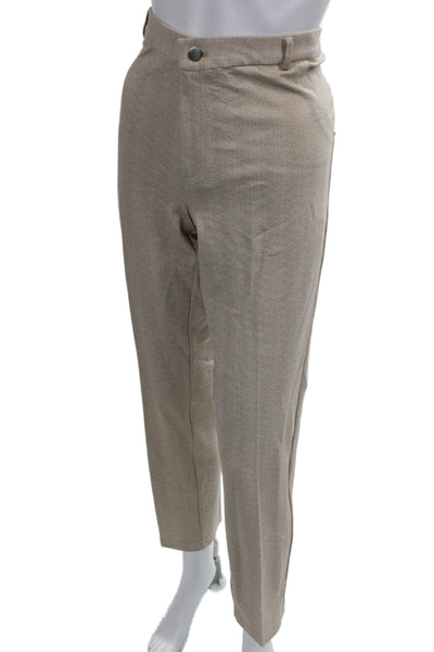 Interplay Superstar Women Herringbone Dress Pants Beige 29 Inseam Size 12