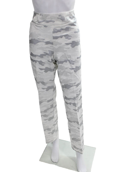 Interplay Superstar Womens Straight Leg Pants Camo White Pull On Size 14
