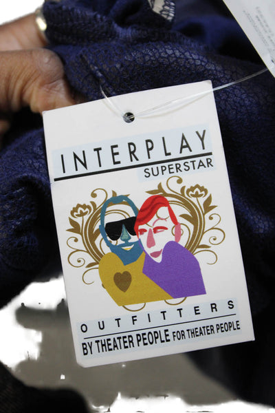 Interplay Superstar Women Ankle Leggings Blue 100% Polyester Size 10