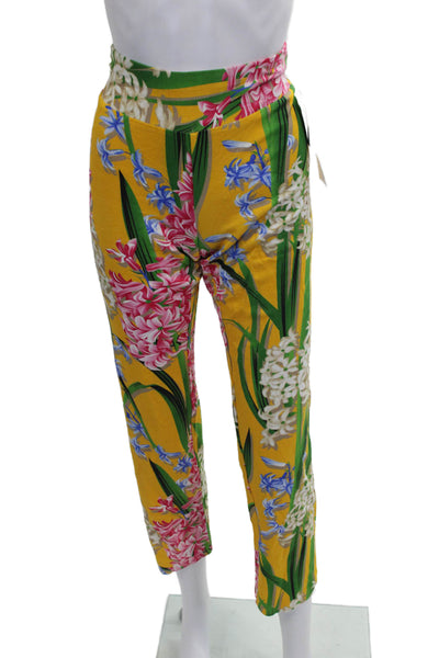 Interplay Superstar Womens Cropped Floral Pants Multicolor Size 8