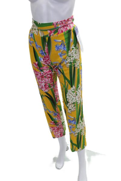 Interplay Superstar Womens Cropped Floral Pants Multicolor Size 8