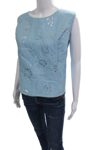 Interplay Superstar Womens Blazer Set Blue Geometric Polyester Collared Size 2XL