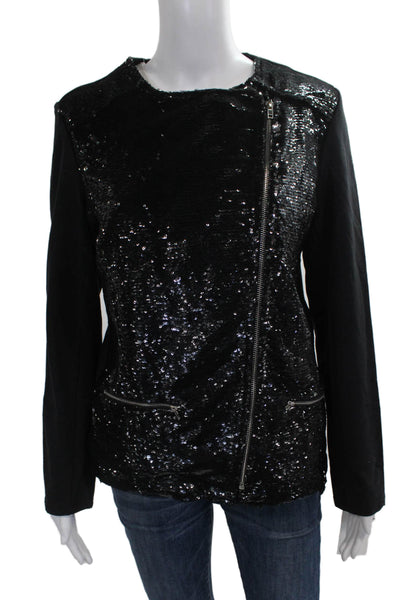 Interplay Superstar Women Basic Jacket Black Long Sleeve Zip Size M