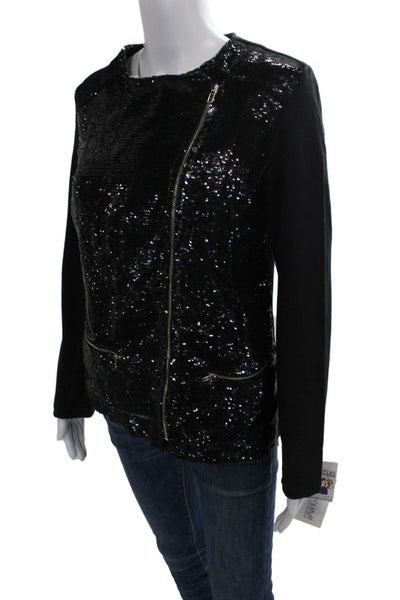 Interplay Superstar Women Basic Jacket Black Long Sleeve Zip Size M