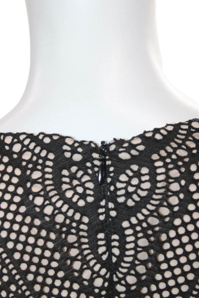 London Times Womens Sheath Dress Black V-Neck Sleeveless Polyester Long Size 6