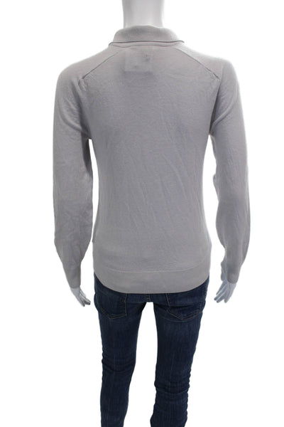 Theory Womens Merino Wool Pullover Sweater Collared Long Sleeve Gray Size XS
