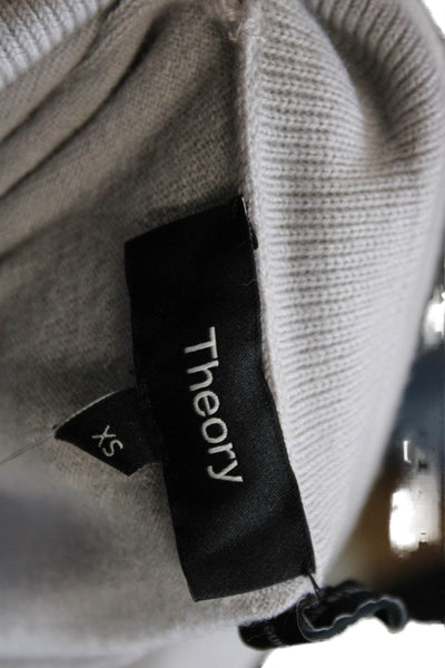 Theory Womens Merino Wool Pullover Sweater Collared Long Sleeve Gray Size XS