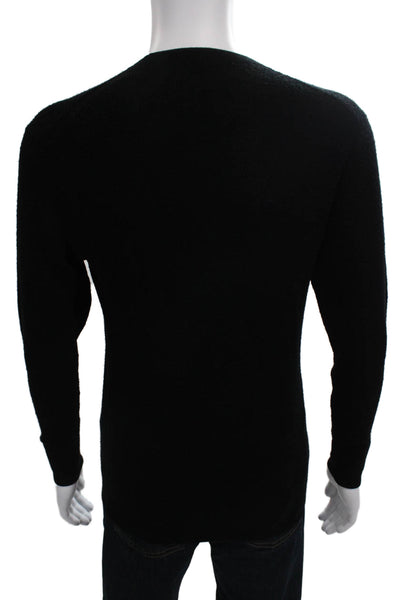 Allsaints Mens Merino Wool Pullover Black Crew Neck Long Sleeve Size S