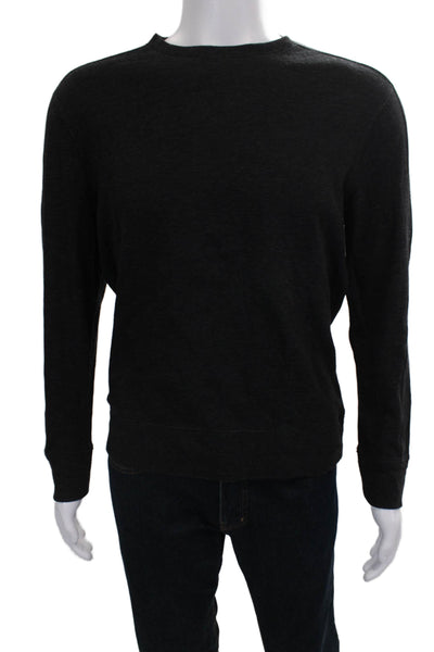 Orchard & Broome Mens Black Cotton Striped Crewneck Pullover Tee Size M