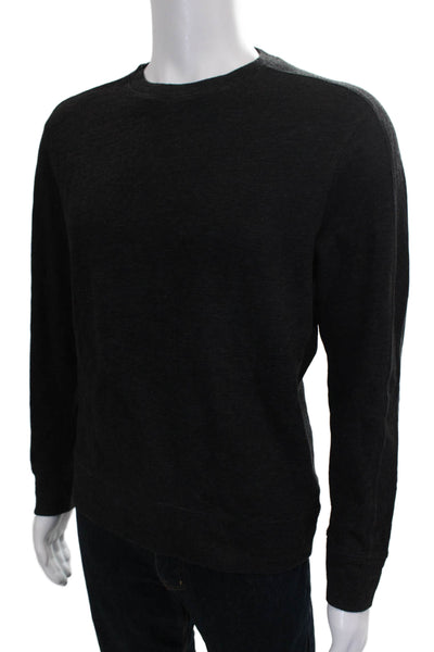 Orchard & Broome Mens Black Cotton Striped Crewneck Pullover Tee Size M
