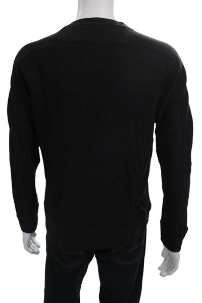 Orchard & Broome Mens Black Cotton Striped Crewneck Pullover Tee Size M