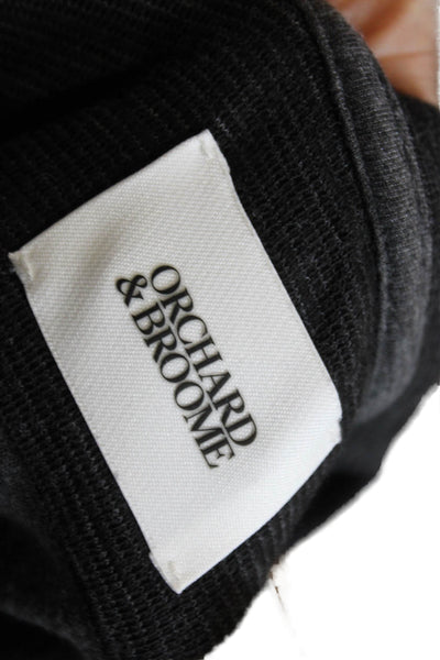 Orchard & Broome Mens Black Cotton Striped Crewneck Pullover Tee Size M